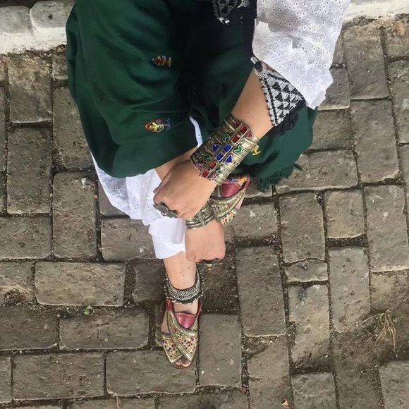 Single Afghan Vintage Handcuff, Cuff Bracelet, Boho Style. Boho Jewelry, - Picture 3 of 3